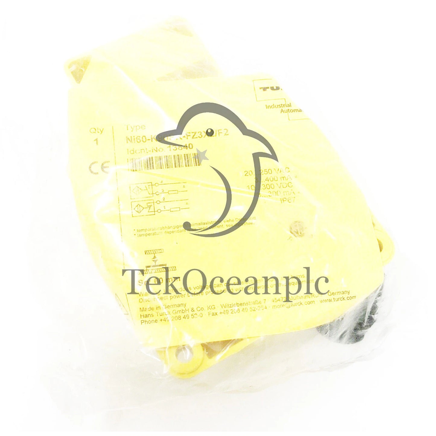 TURCK NI60-K90SR-FZ3X2 2-Wire AC DC NonEmbeddable Rectangular Inductive Sensor