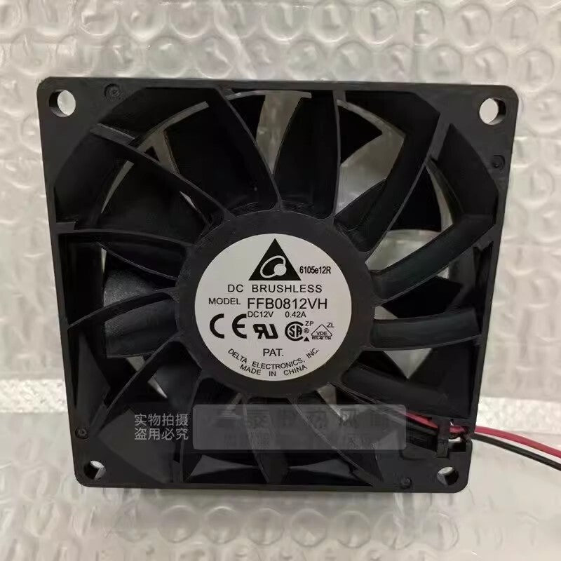 Delta FFB0812VH 8025 DC12V 0.42A 8CM 2-Wire Silent Cooling Fan