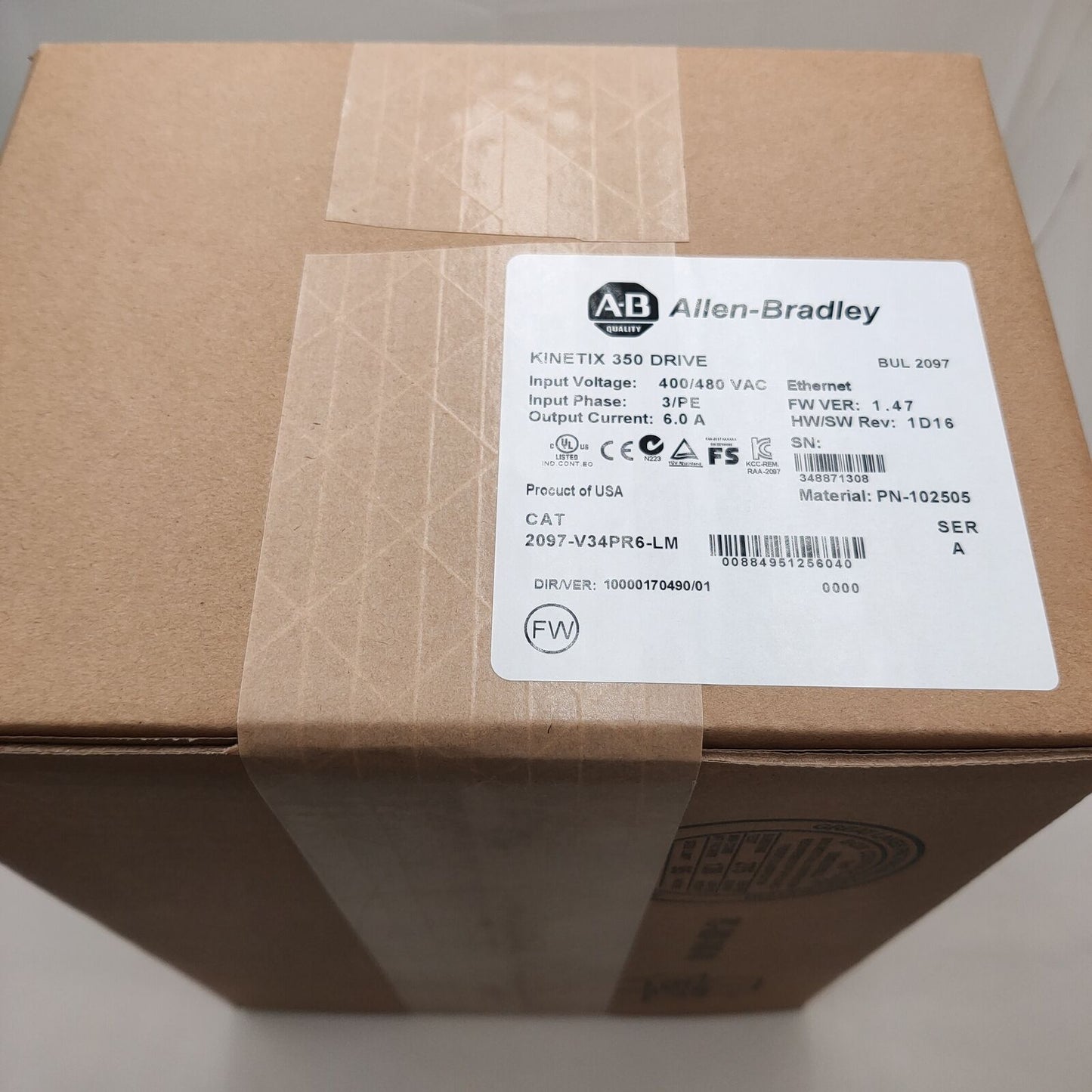 Allen Bradley 2097V34PR6LM Servo Driver Kinetex 350, 2097V34PR6LM - ALLEN BRADLEY