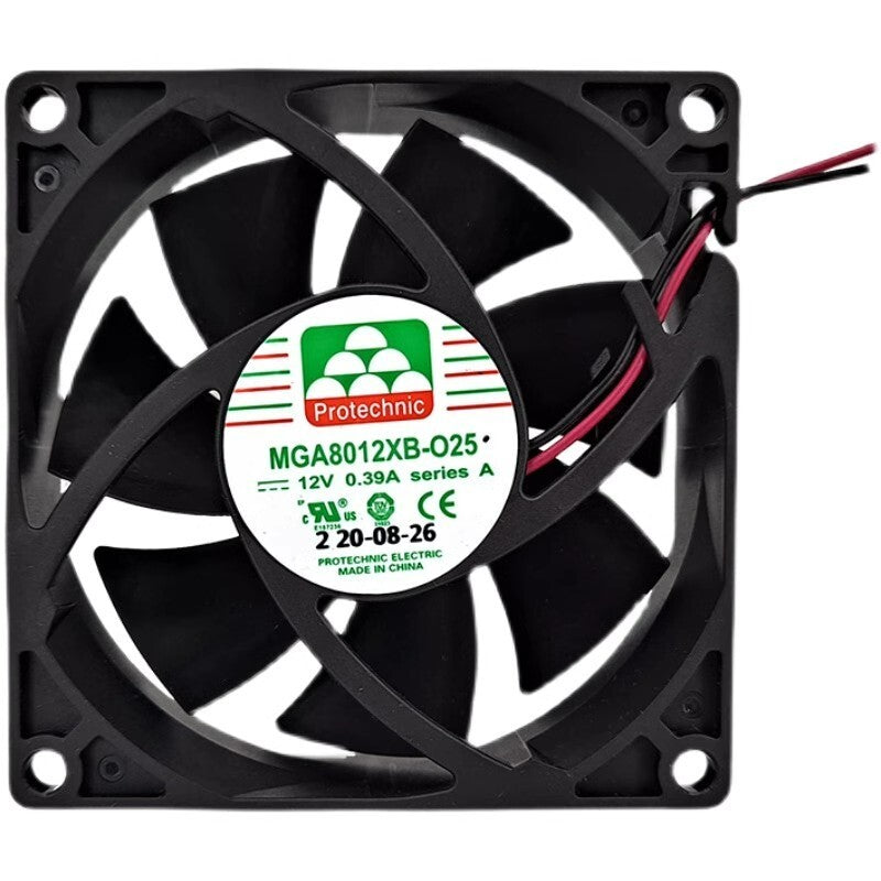 Protechnic MGA8012XB-O25 8025 DC12V 0.39A 2-Wire Cooling Fan