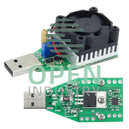 15W 3.7-13V Electronic Load Resistor USB Discharge Battery Tester with Fan