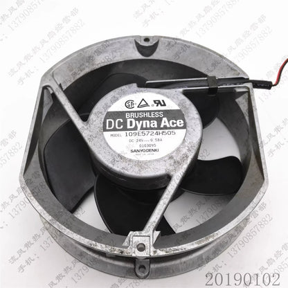 Sanyo 109E5724H505 17251 DC24V 0.58A 17CM 2-Wire Aluminum Frame Cooling Fan