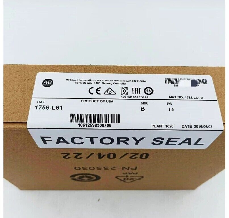 Control Logix 2MB Memory Controller 1756-L61/B - CONTROL LOGIX