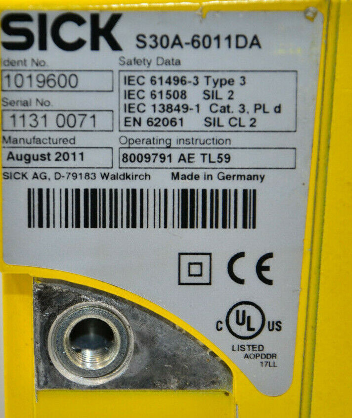 S30A6011DA Sick Safety Laser Scanner S3000 Professional  SHIP