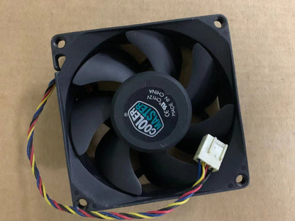 used 1 PCS COOLER MASTER Fan FA08025M12LPA DC 12V 0.45A 8025 8CM 4 Pin