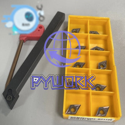 10pcs DCMT070204 Inserts + 1P SDJCR0808H07 8mm CNC External Turning Tool Holder