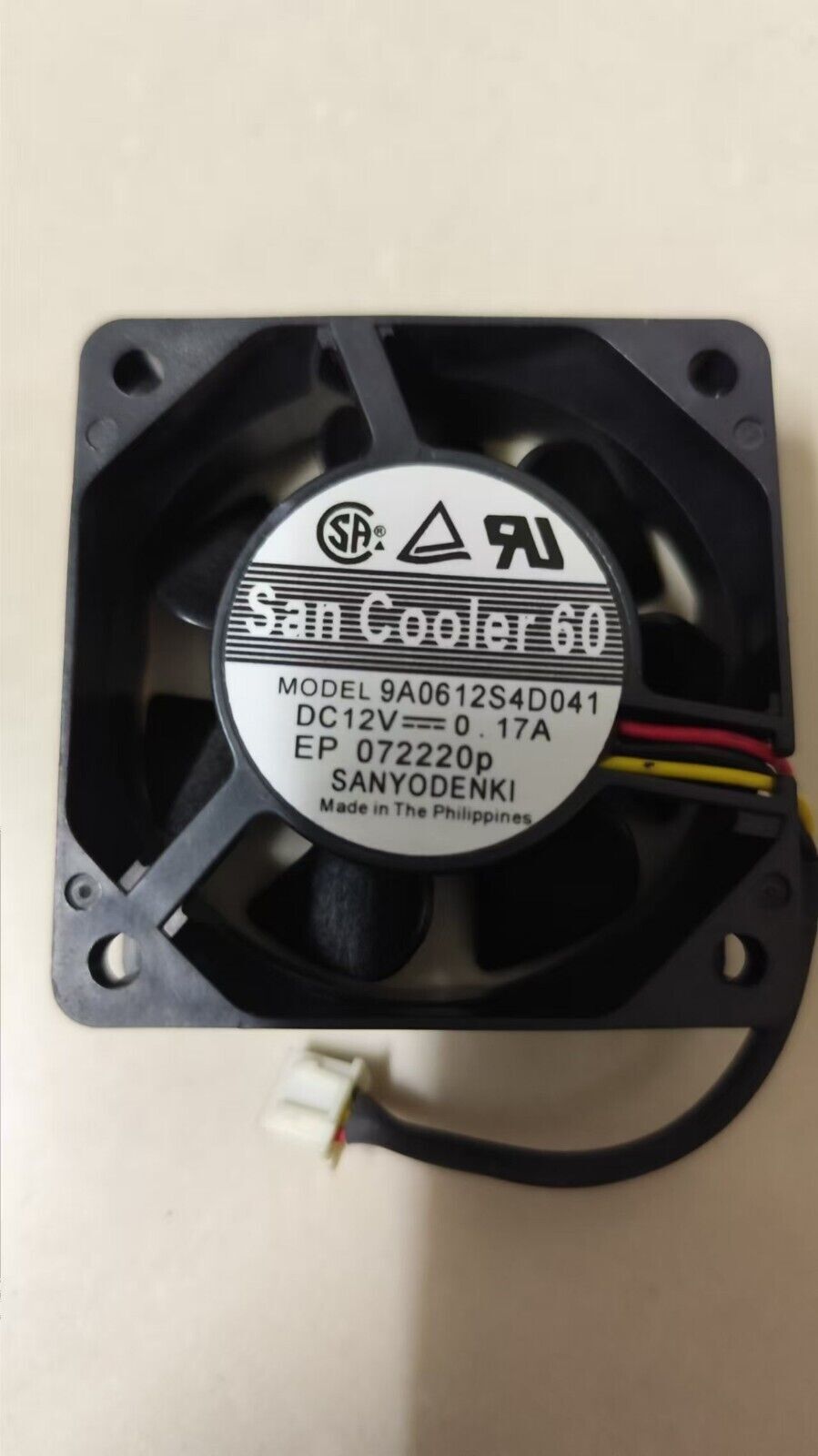new 1 PCS SANYO Fan 9A0612S4D041 DC12V 0.17A 6025 6cm 3-wire cooling fan
