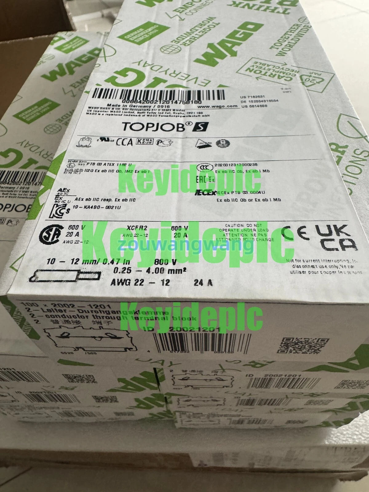 100 pieces of WAGO terminal blocks 2002-1201 20021201 #ke