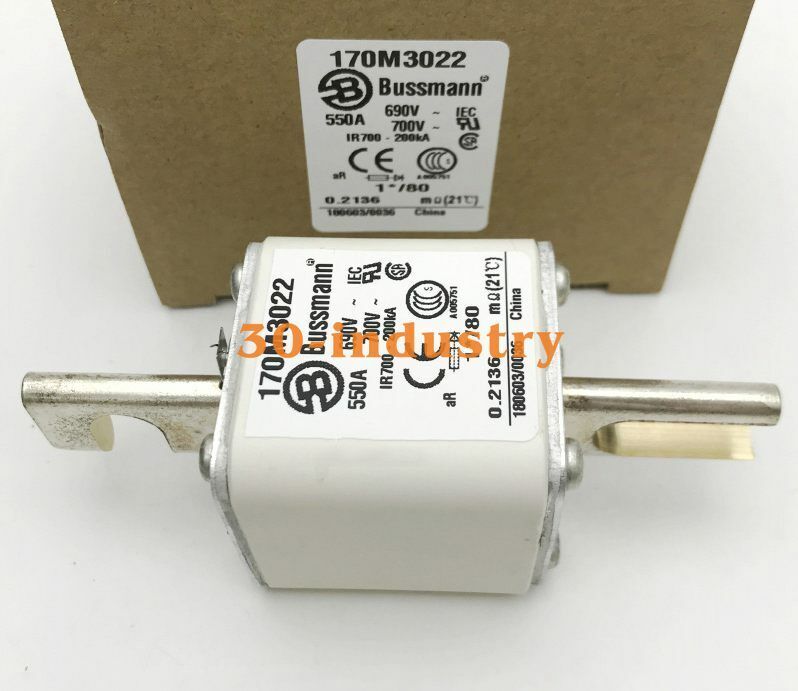 BUSSMANN Fuse 170M3022 550A 690V 700V IR700-200KA - 3PCS Box - BUSSMANN