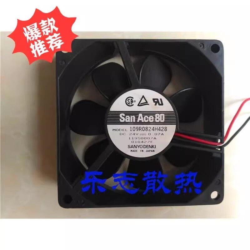 Sanyo 109R0824H428 8025 DC24V 0.07A 8CM 2-Wire Silent Cooling Fan