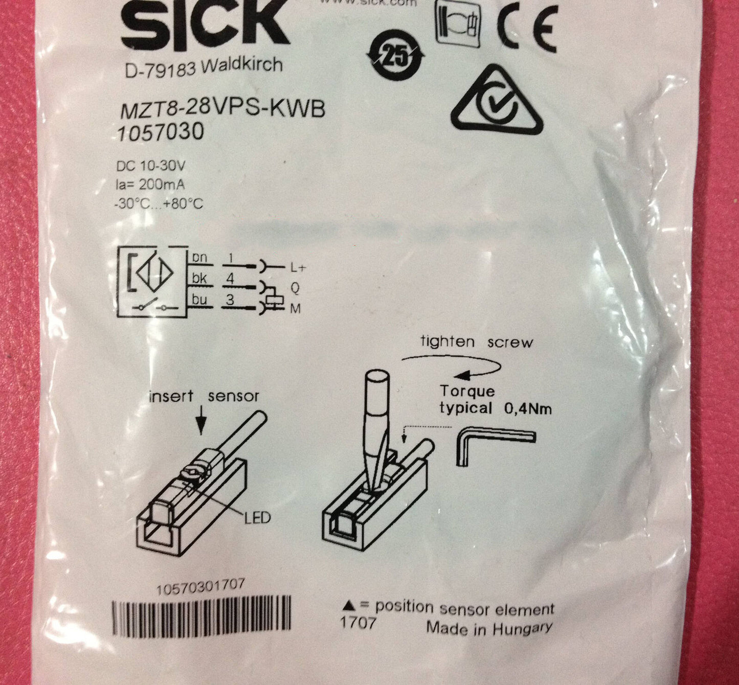 new ONE SICK Proximity sensor MZT8-28VPS-KWB 1057030 spot stock - SICK