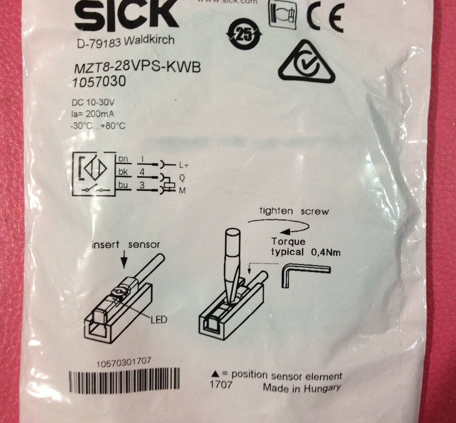 new ONE SICK Proximity sensor MZT8-28VPS-KWB 1057030 spot stock - SICK