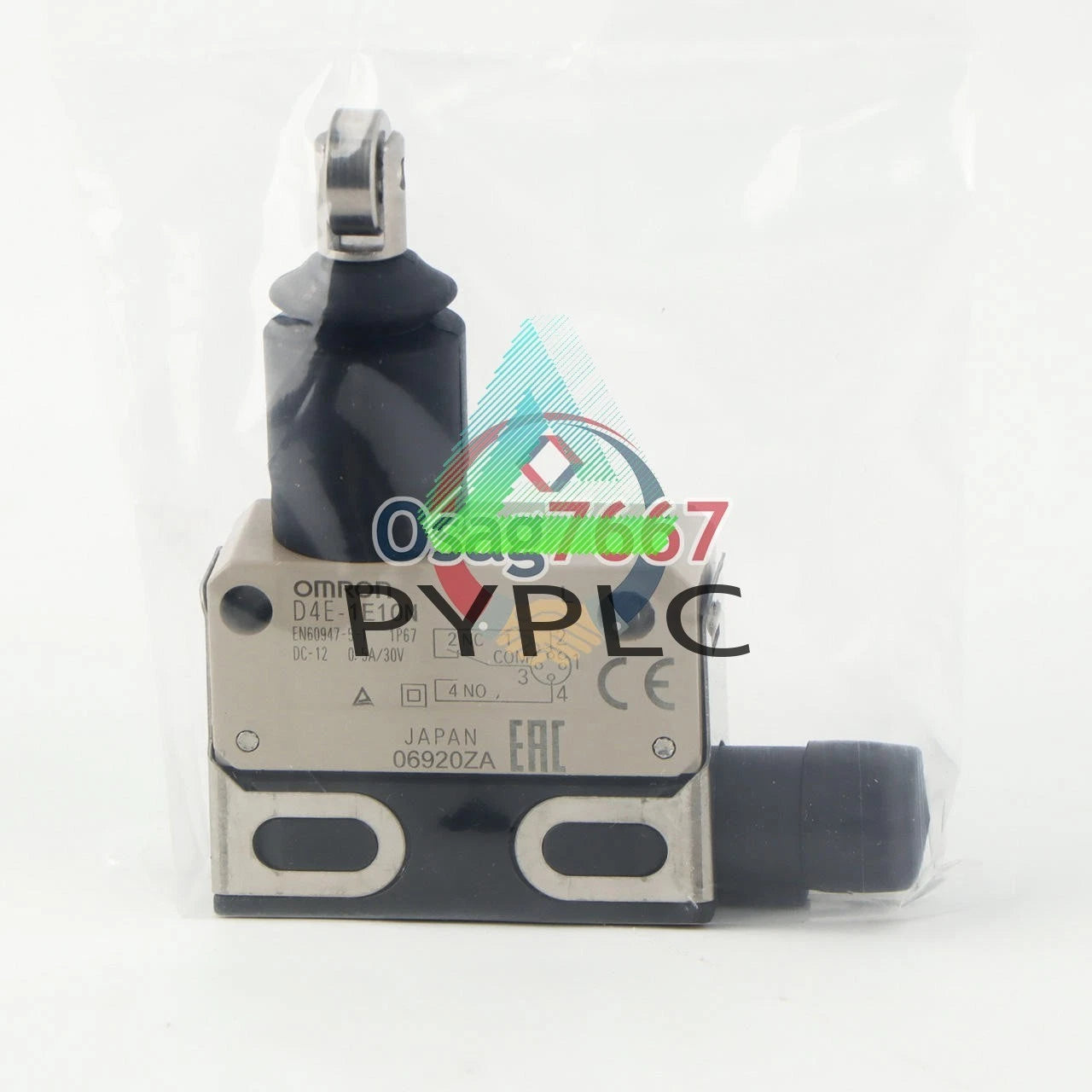One Omron D4E-1E10N travel limit switch