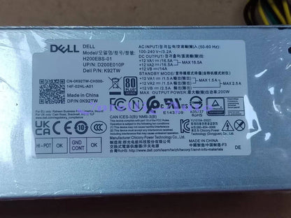 1PC Power Supply 200W for Optiplex 7090 5090 5080 7080 SFF H200EBS-01 K92TW