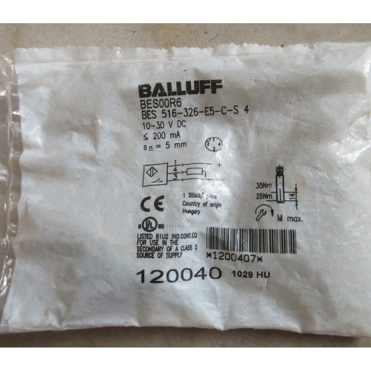 Proximity Sensor - BALLUFF BES 516-326-E5-C-S4 - BALLUFF
