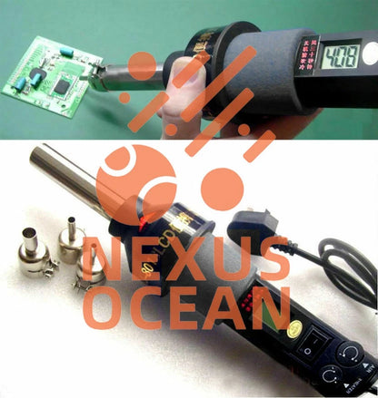 110V 450℃ 200W LCD Soldering station Hot air gun ICs SMD Desolder For BGA Nozzle
