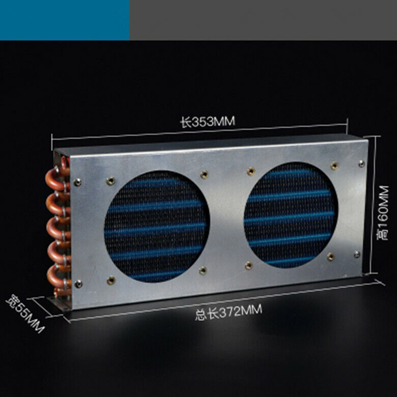 new Condenser Refrigeration 5 Copper Tube Radiator Heat Sink with Two 120MM Fan - THERMODYNAMIC SOLUTIONS