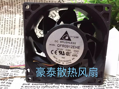 Delta QFR0912EHE 9038 DC12V 0.90A 9CM 4-Wire Server Cooling Fan