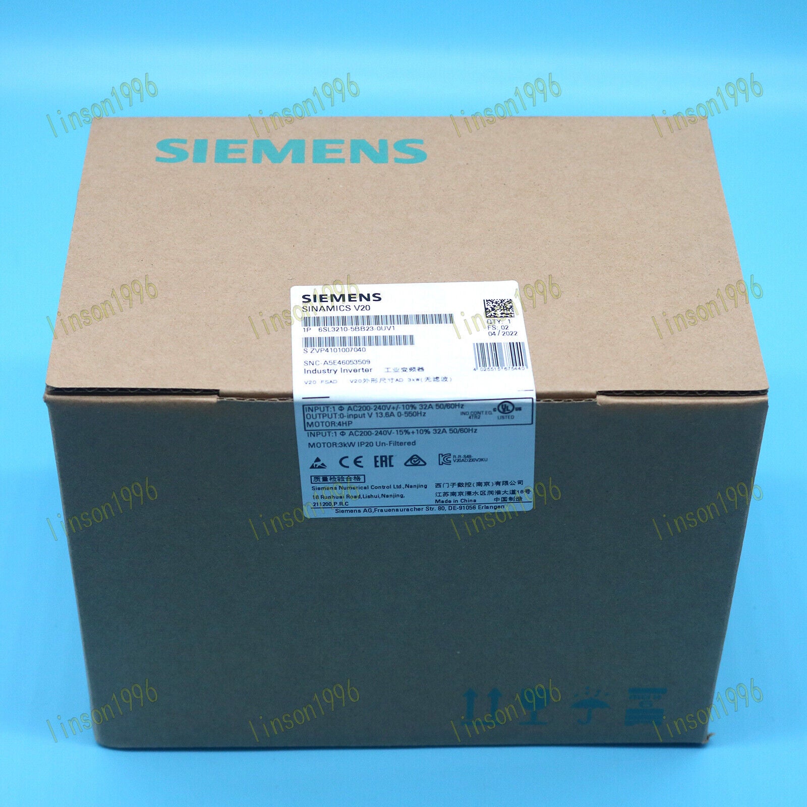 new 1PC  6SL3210-5BB23-0UV1 Siemens Frequency Converter Fast Siemens