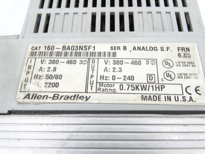 Allen Bradley Series B Drive: 160-BA03NSF1 - ALLEN BRADLEY