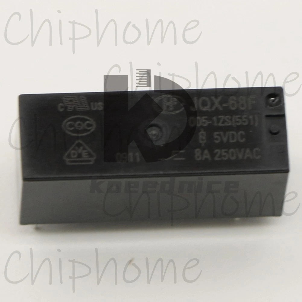 10Pieces HongFa JQX-68F-005-1ZS Power relay 5VDC 8A 5Pins