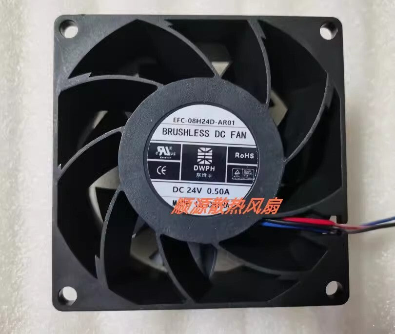 1PCS EFC-08H24D-AR01 8038 DC24V 0.50A 8CM 3-Wire Cooling Fan