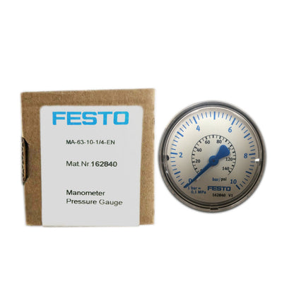 Festo MA-63-10-1/4-EN Pressure Gauge 0-10 Bar NPT - FESTO