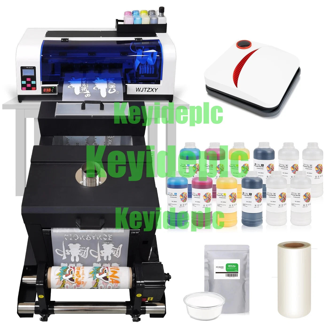 A3+ XP600 DTF Printer With Shaker Dryer Machine and Hot Press Machine #ke