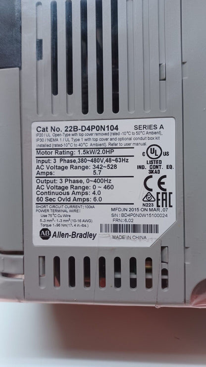Allen-Bradley PowerFlex 40 AC Drive - ALLEN-BRADLEY