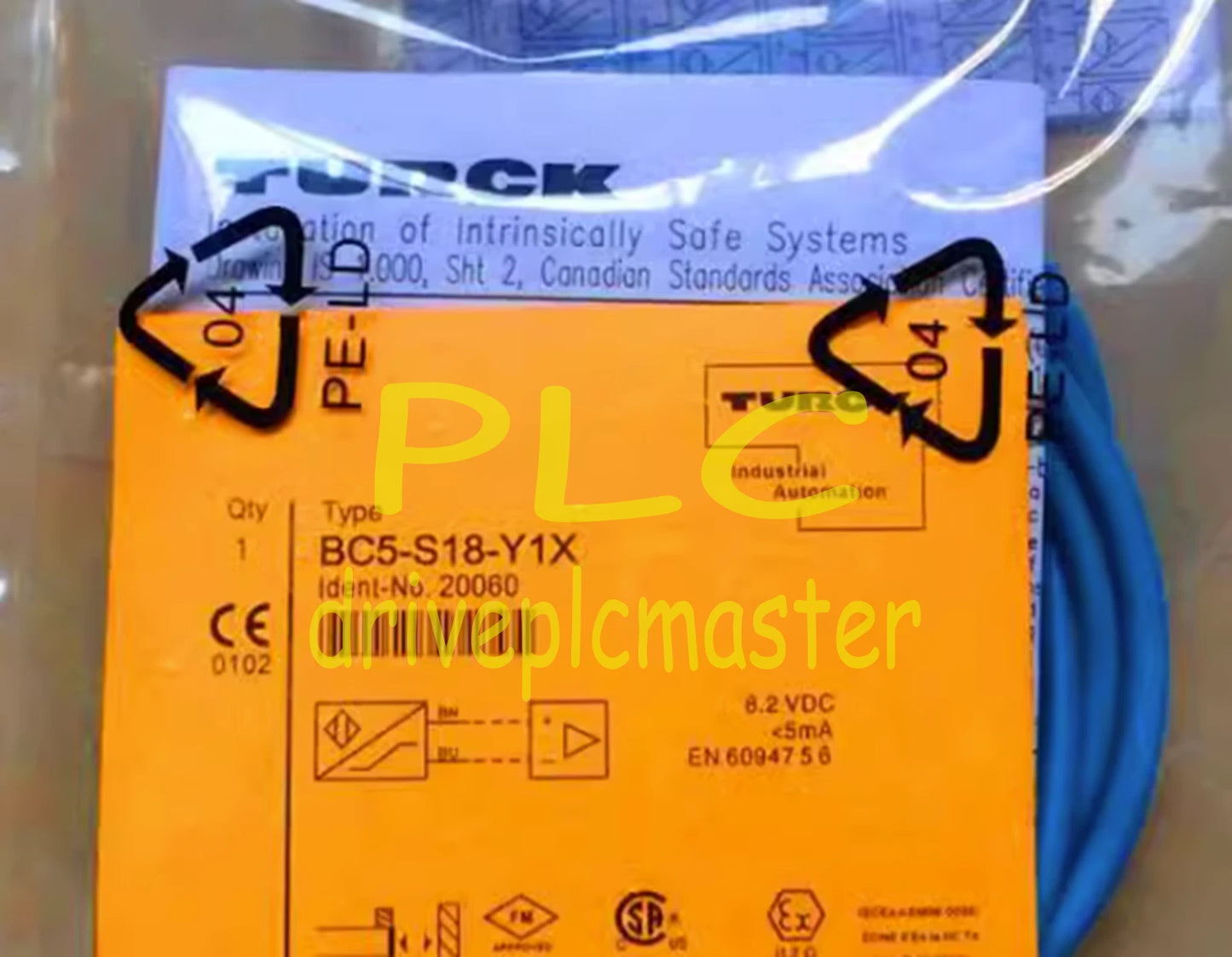 Turck BC5-S18-Y1X Capacitive Sensor Embeddable 5mm Range 18mm Plastic Barrel