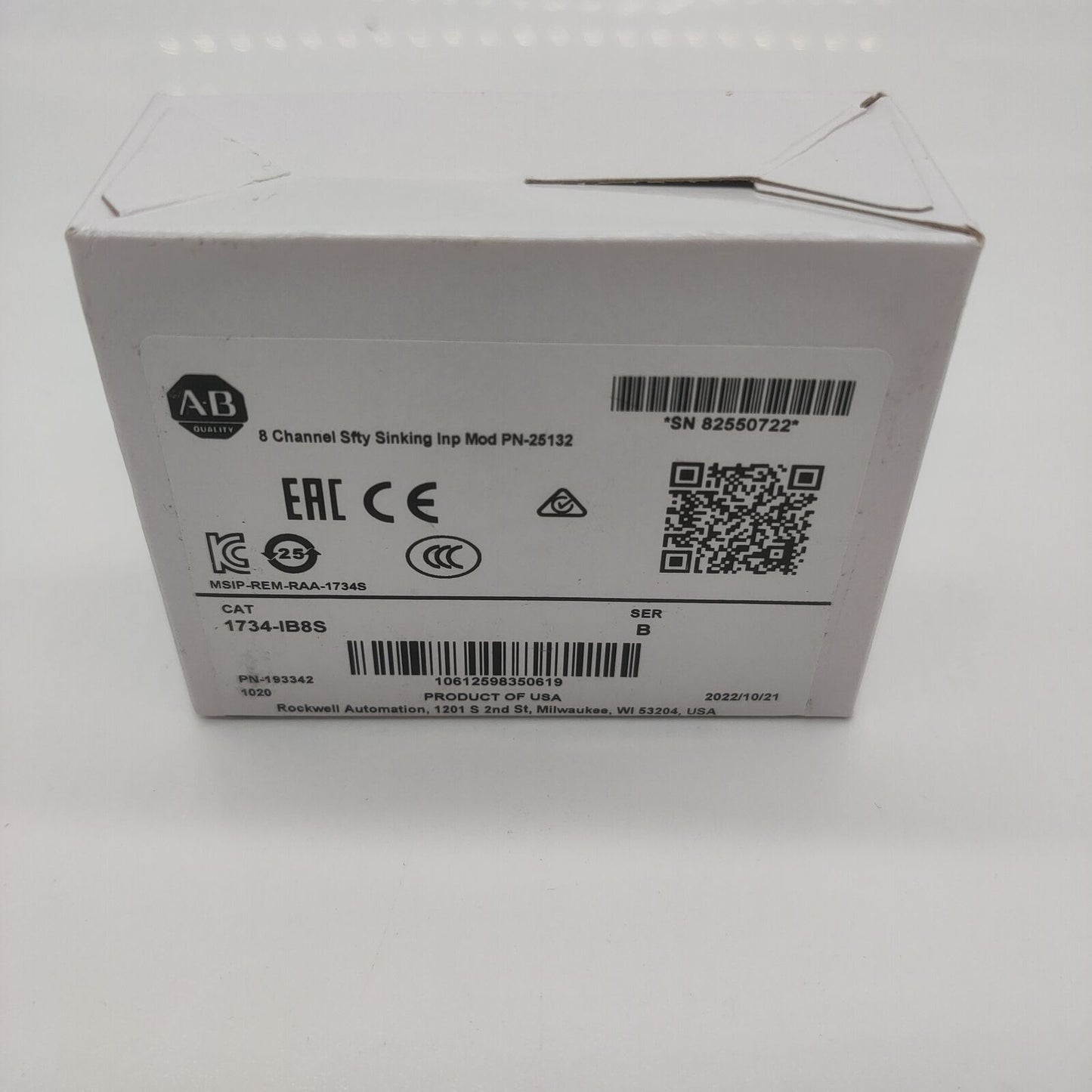 Allen-Bradley 1734-IB8S Safety Sinking Input Module, 1734 IB8S - ALLEN-BRADLEY