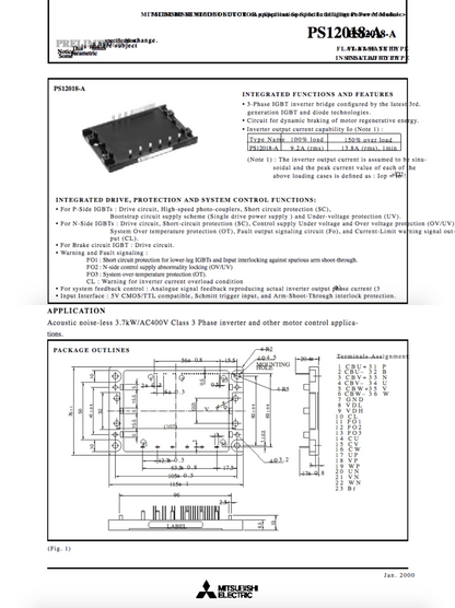 new 1PCS MITSUBISHI PS12018-A power supply module Quality Assurance - MITSUBISHI