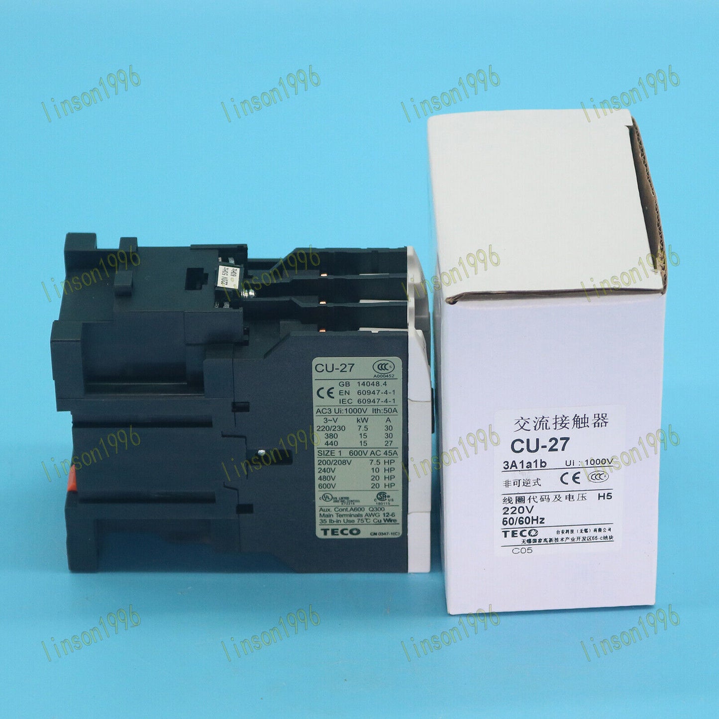 1pcs Teco CU-27 220V Contactor Ship - TECO