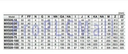 1PC~SMC MXS20-30 Air Slide Table Pneumatic precision guide slide cylinder ~