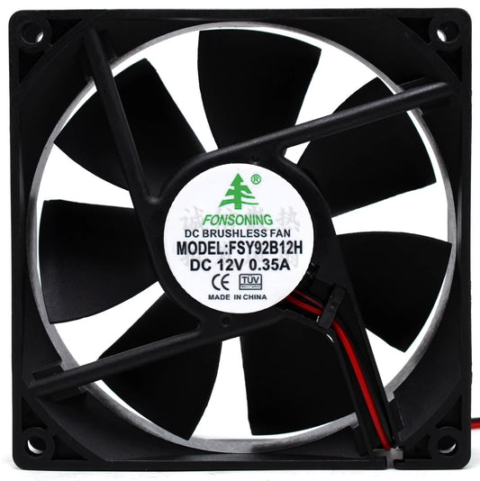 FONSONING FSY92B12H 9025 DC12V 0.35A 90*90*25MM 2-wire silent cooling fan