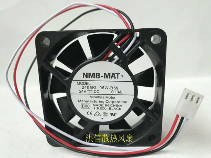 used NMB-MAT 2406KL-05W-B59 24V 0.13A 60mm 6015 Inverter cooling fan 3pin