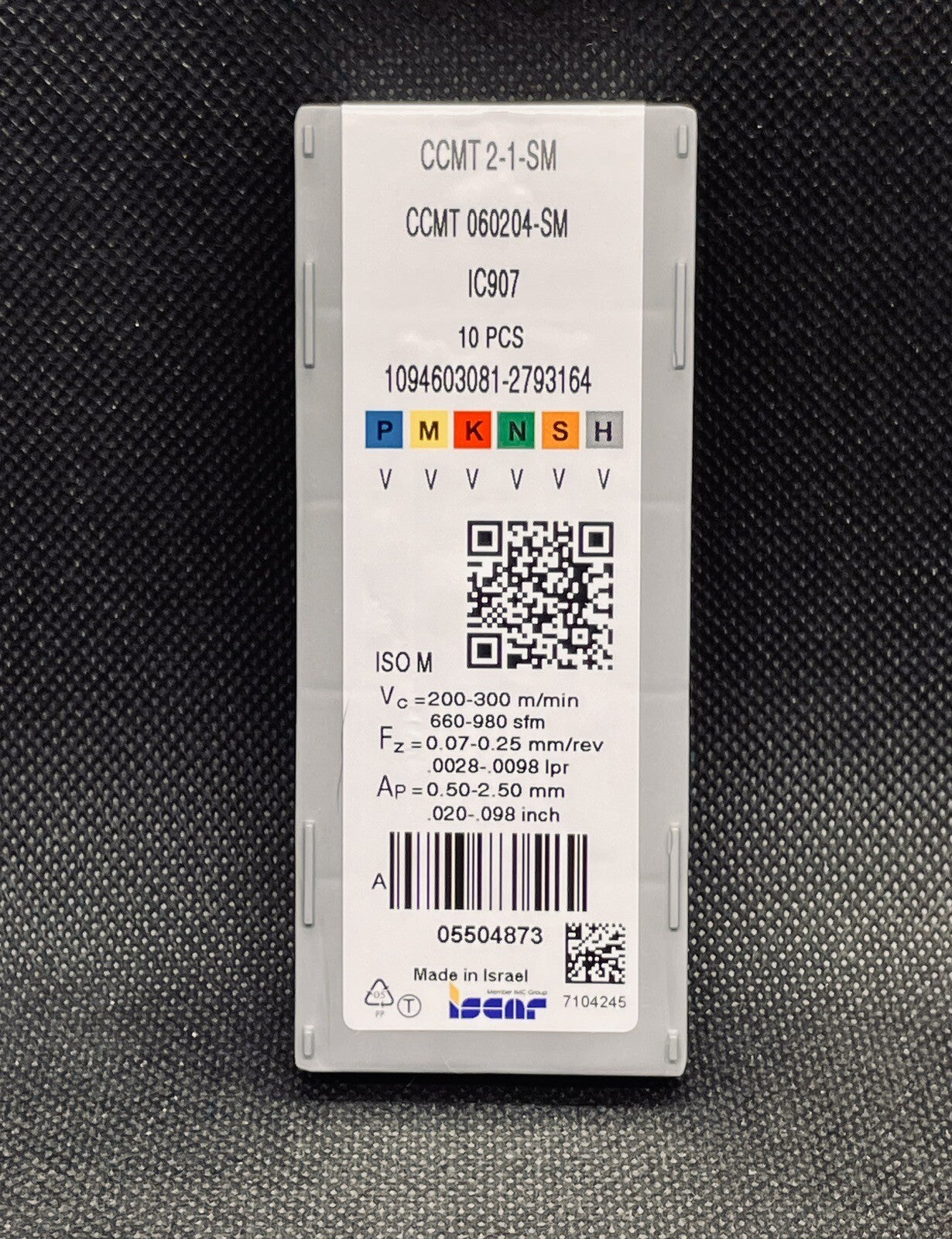 ISCAR CCMT2-1-SM IC907 CCMT060204-SM  Carbide Inserts 10 PCS Free Shipping!
