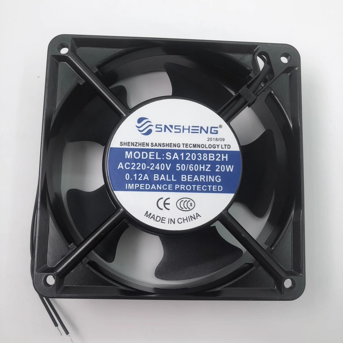 SNSHENG SA12038B2H AC220V-240V 20W 0.12A 12038 Aluminum Frame Cooling Fan