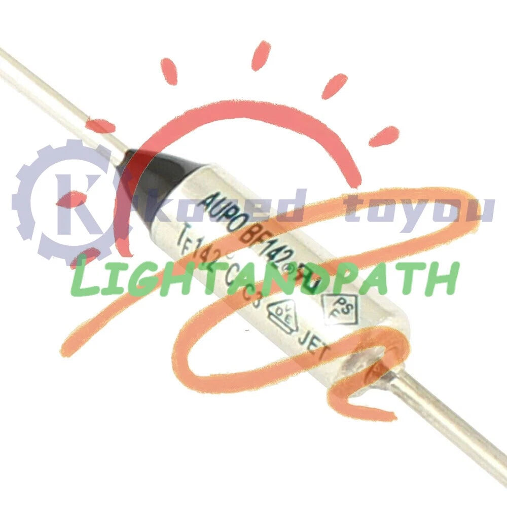 2Pcs AUPO Thermal Fuse Links BF142 Axial Lead TF Cutoff 142℃ 142C 250V 10A ^
