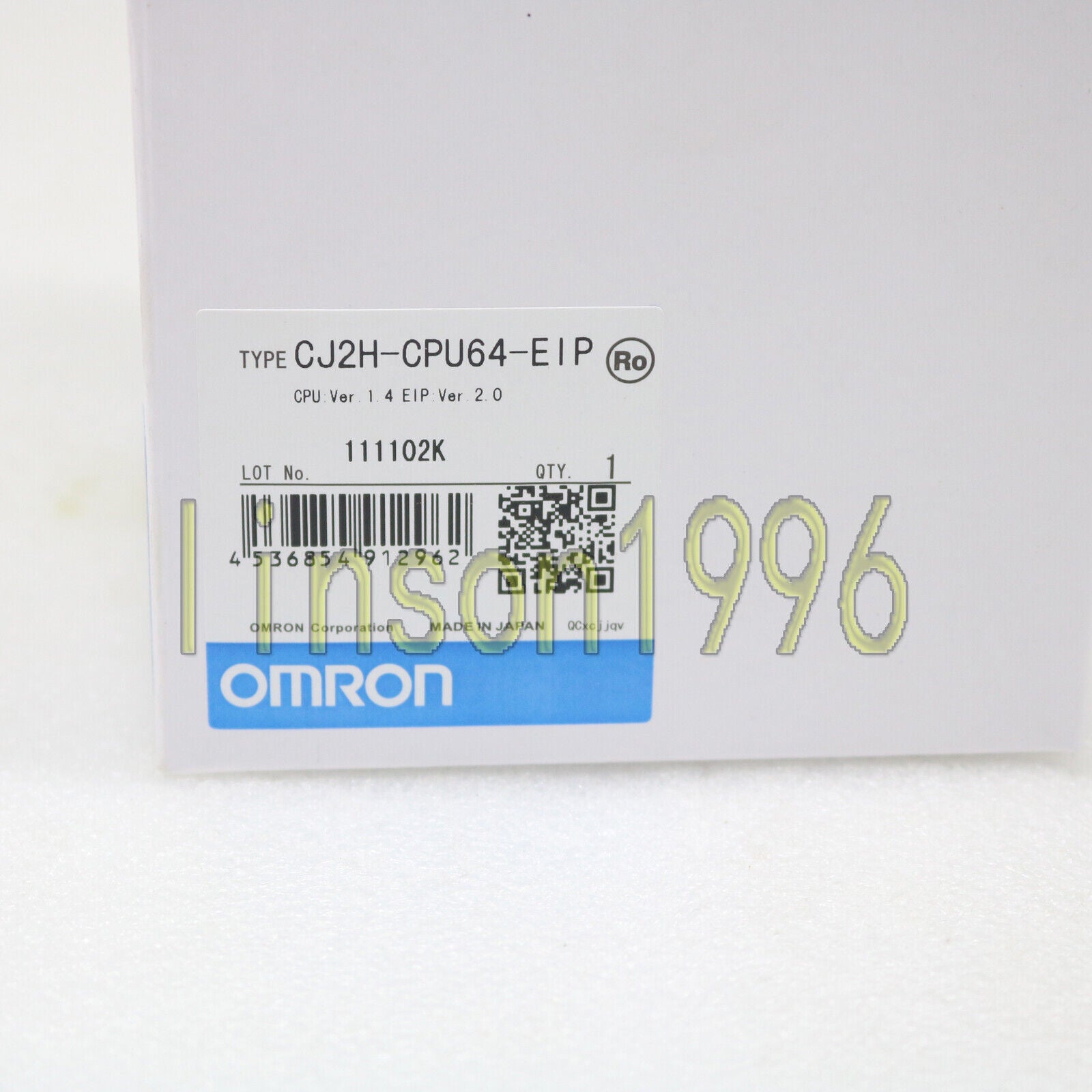 IN-BOX Omron CPU Units Module CJ2H-CPU64-EIP, 1-Year Warranty - OMRON