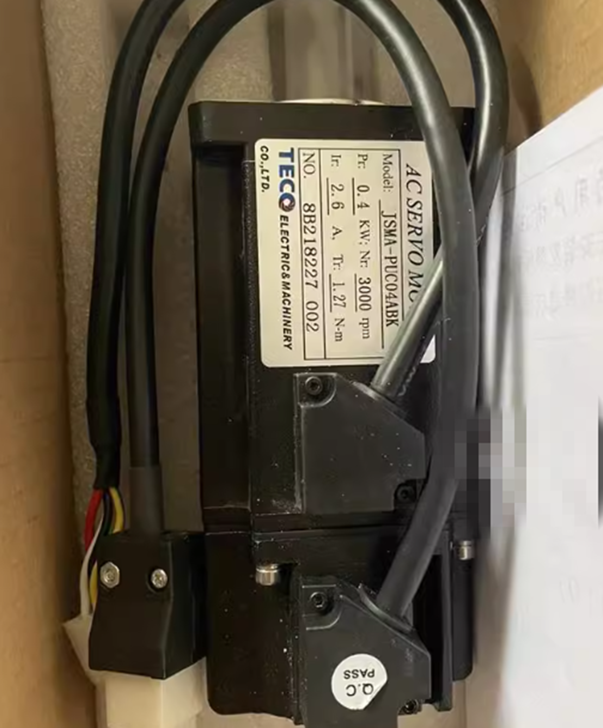 New TECO JSMA-PUC04ABK Servo Motor - TECO