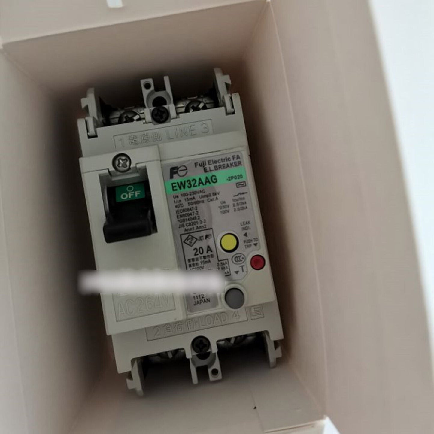 1-PC Fuji EW32AAG 2P 20A Circuit Breaker - FUJI