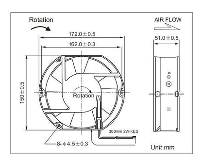 new Taiwan Sanxie FP-108EX-S1-S 17251 220V 38W 0.22A SLEVEE Cabinet Cooling Fan - TAIWAN SANXIE