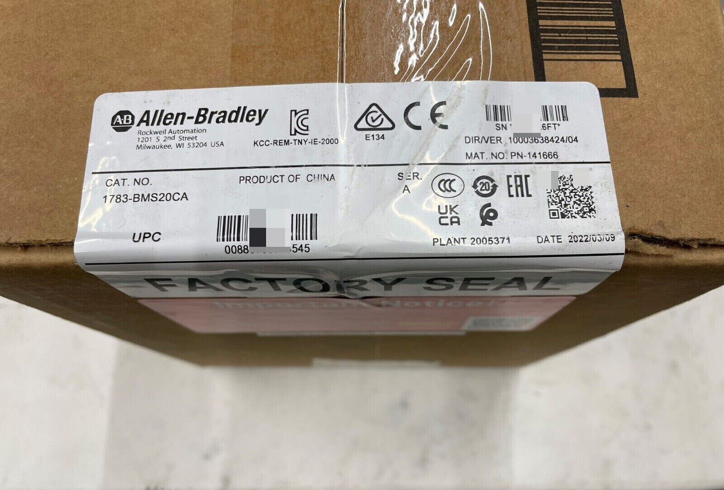 NEW ALLEN BRADLEY 1783-BMS20CA STRATIX 5700 20 PORT ETHERNET SWITCH - ALLEN BRADLEY