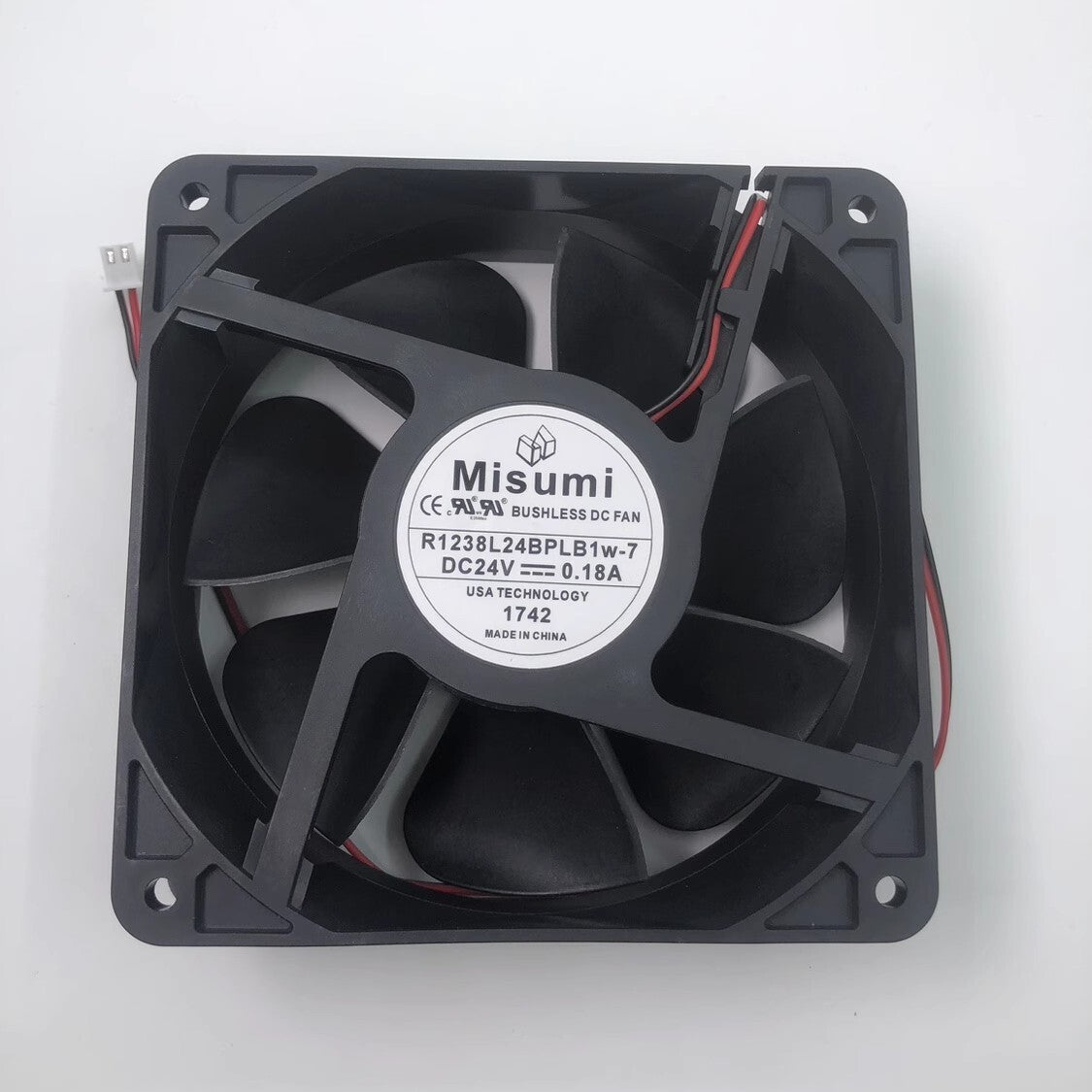 MiSUMi R1238L24BPLB1W-7 12038 DC24V 0.18A 12CM 2-Wire Cooling Fan