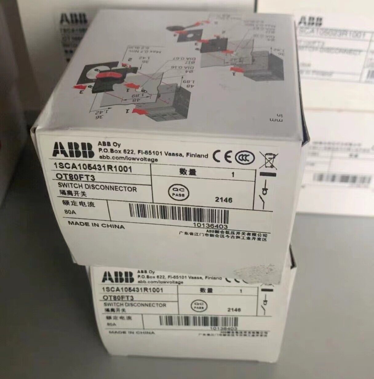 new 1pc ABB OT80FT3 80A isolation switch 1SCA105431R1001