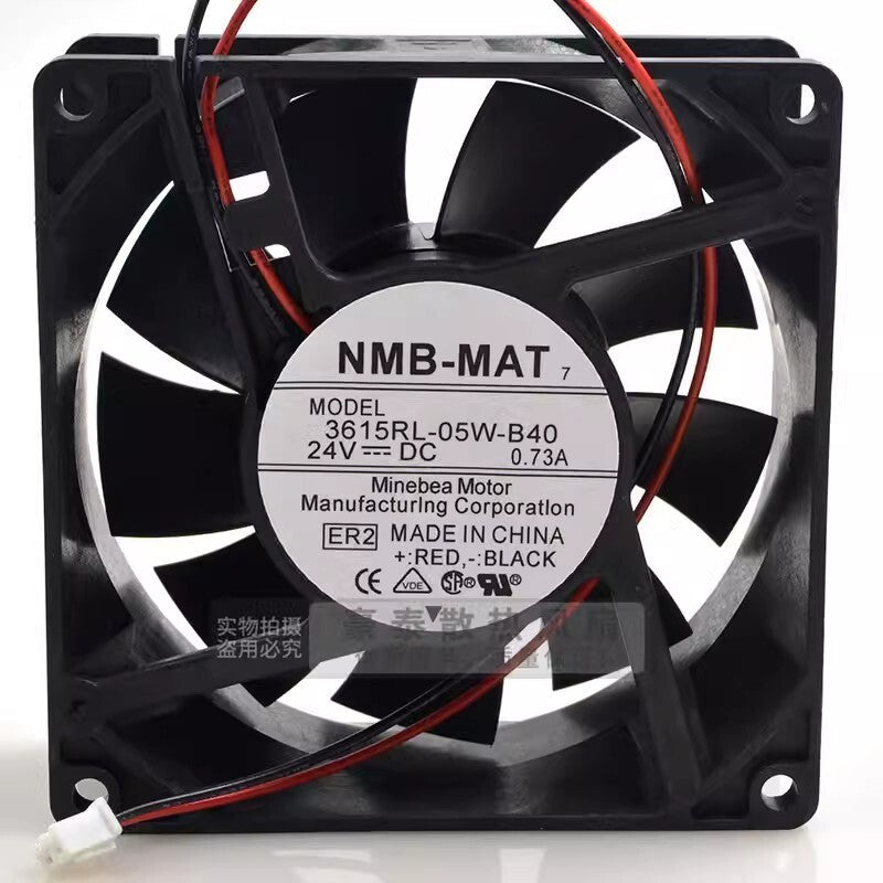 NMB-MAT 3615RL-05W-B40 9038 DC24V 0.73A 9CM 2-Pin Inverter Cooling Fan