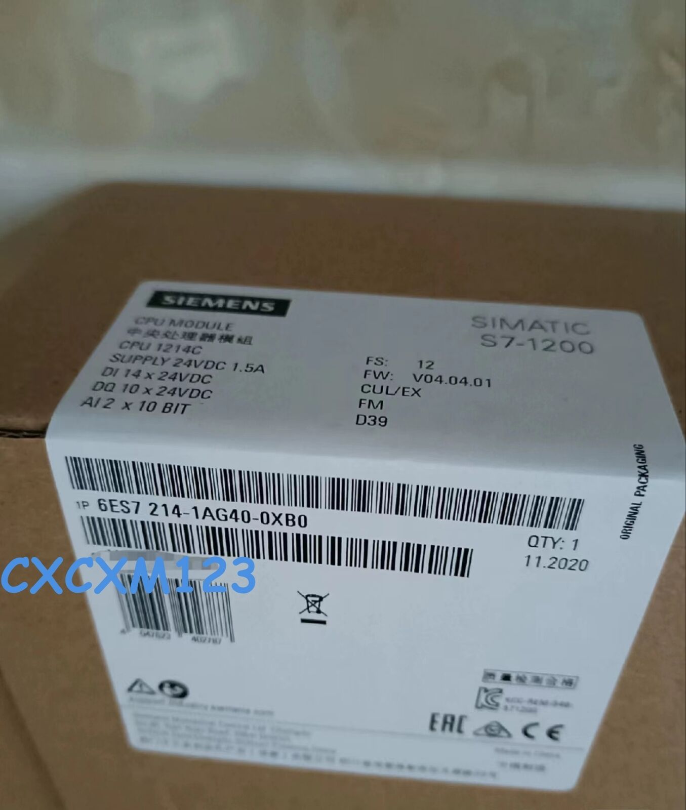 new  SIEMENS 6ES7 214-1AG40-0XB0 6ES7214-1AG40-0XB0 S7-1200 CPU 1214C CPU Module