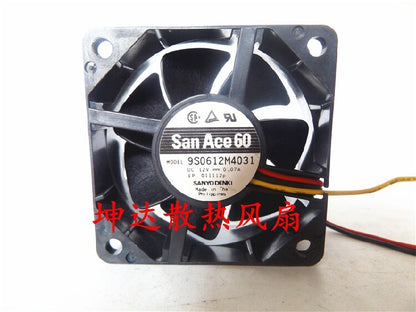 1pcs Sanyo 9S0612M4031 12V 0.07A 6cm 3-wire silent fan