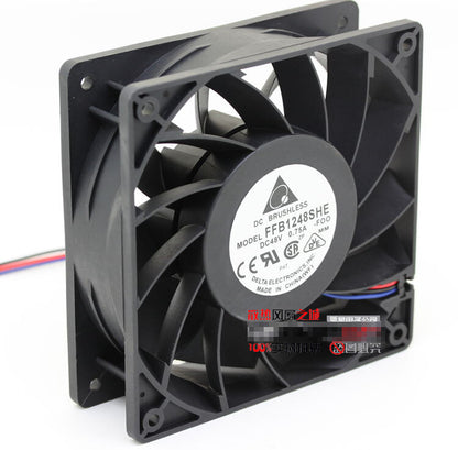 1pcs Delta FFB1248SHE 48V 0.75A 12038 12CM double ball speed cooling fan 3pin